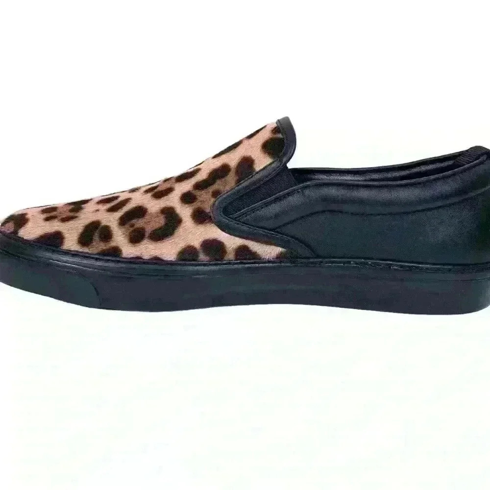 Men's Gucci Leopard Print Pony Hair Low-Top Slip-On Sneakers Size 12 - Picture 5 of 6